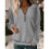 Damen Grauer Half-Zip Kabelstrick-Over blouse XXL Langarm Pullover 5