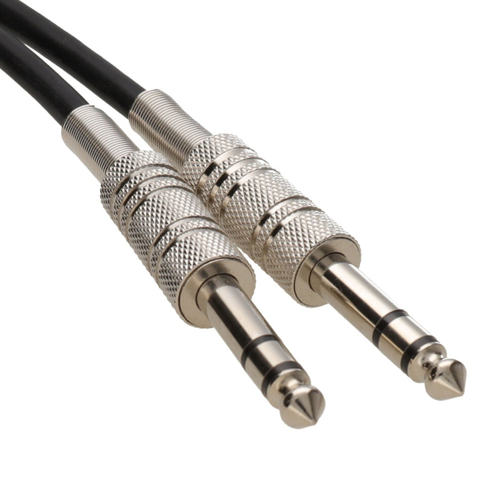 Kenable High Quality Stereo Jack 6.35Mm Metal Plug To Plug Cable Lead Black 10M