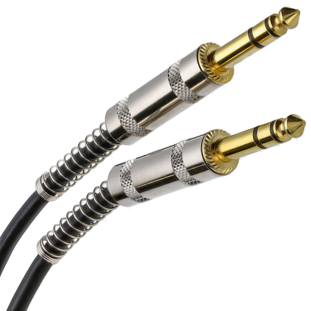Stereo/Balanced Jack 6.35Mm Metal Plugs Cable Lead 4M Gold/Black 5055383478972