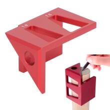 Marqueur d'angle en alliage d'aluminium rouge à 45 et porte-mine pour menuiserie