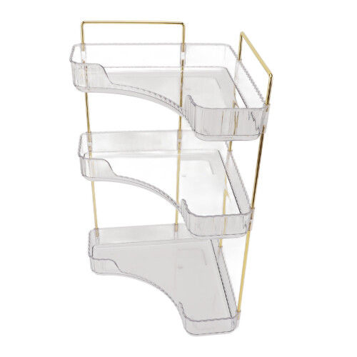 3-stufiger Make-up-Organizer mit Eckdesign für Bad