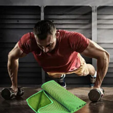 Cooling Towel Portable Microfiber 90x30cm Fluorescent Green