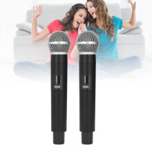 Kabelloses Mikrofon-Set aus 2 Stück, wiederaufladbares Hand-Karaoke-System 200-270 MHz