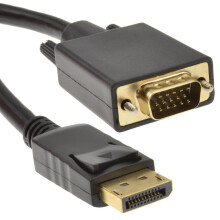 DisplayPort Plug to SVGA/VGA 15 Pin Male Plug Video Cable GOLD 1m