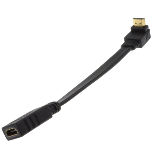 kenable RIGHT ANGLE 90 FLAT HDMI Extension Cable Plug To Female Socket  0.2m 20cm