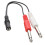 kenable 3.5mm Stereo Jack Socket to Twin 6.35mm Mono Jack Plugs Adapter Cable 1