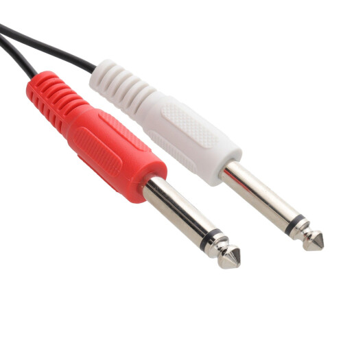 kenable 3.5mm Stereo Jack Socket to Twin 6.35mm Mono Jack Plugs Adapter Cable 2