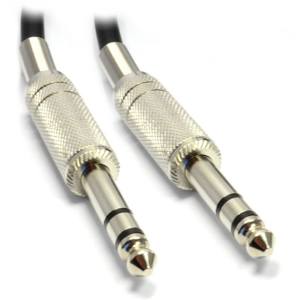 Kenable High Quality Stereo Jack 6.35Mm Metal Plug To Plug Cable Lead Black 1M