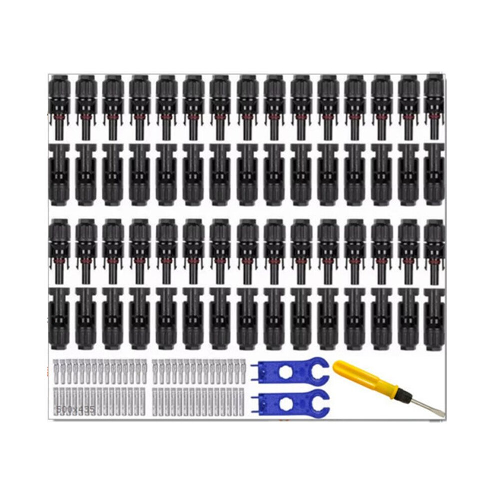 Photovoltaic Connector Kit, Solar Plug, Battery Panel Connector, Solar Panel Connector - 30 Pairs Connectors, 2 Spanner 6031190043205