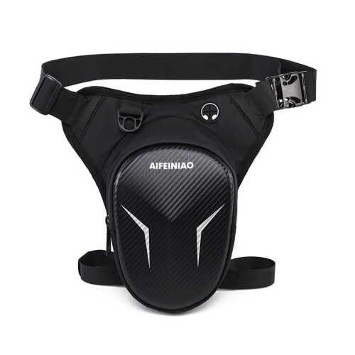 Waterproof Motorcycle Leg Bag with Headphone Jack, Adjustable Shoulder Strap and Double Zipper Compartment