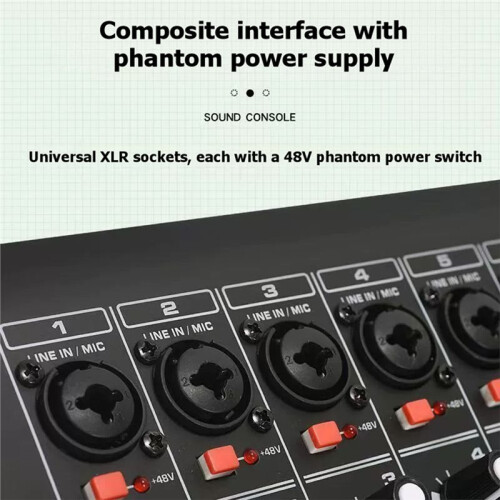 Console de Mixage Audio  4 Canaux avec Réverbération 256 DB pour PC, Scène, Studio DJ 1