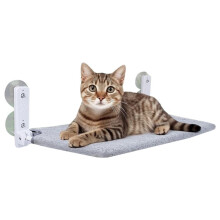 Amaca per Gatti con 2 In 1, Copertura Reversibile, Ventosa, Amaca Pieghevole, Nido per Gatti Sospeso, Letto per Balcone, Finestra, Vetro, Gatto