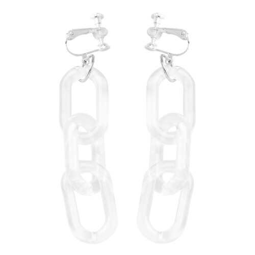 2Paare Ring Ohrschmuck Kunststoff Legierung Transparent