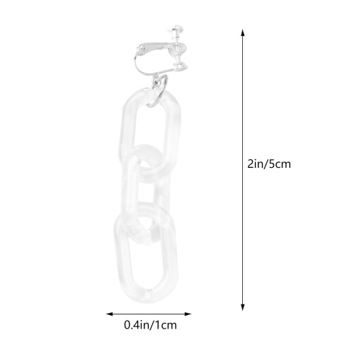 2Paare Ring Ohrschmuck Kunststoff Legierung Transparent 1