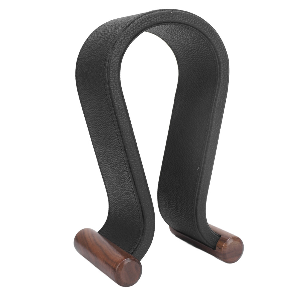 Walnut Headphone Stand, Anti Slip Pu Leather, Universal For Studio Dj Gaming 4921386523753