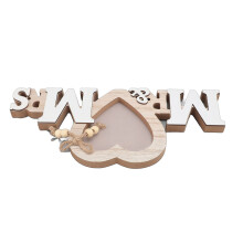 Signora Signore Wood Heart Cornice per Foto di Nozze, 25x10,5cm Decor da Tavolo per Coppie