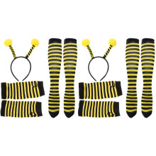 2Sets Bienenkostüm Set Kinder Kopfschmuck Strumpfhosen Bunt