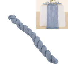 Runner da Tavolo in Panno Blue Cheese da 10 piedi, Rustico ed Elegante in Mussolina per Matrimoni ed Eventi