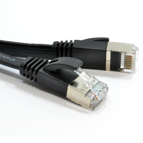 kenable FLAT CAT6A S/STP Shielded 500MHz Ethernet LAN Cable RJ45  5m BLACK 2