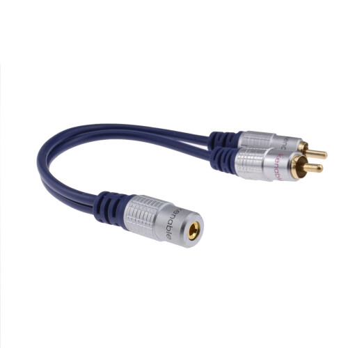 kenable PURE Gold 3.5mm Stereo Jack Socket to 2 Phono RCA Plugs Adapter Cable 2