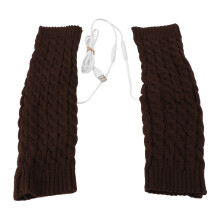 Warm Heated Leg Warmer Socks Over Knee Brown Elastic One Size
