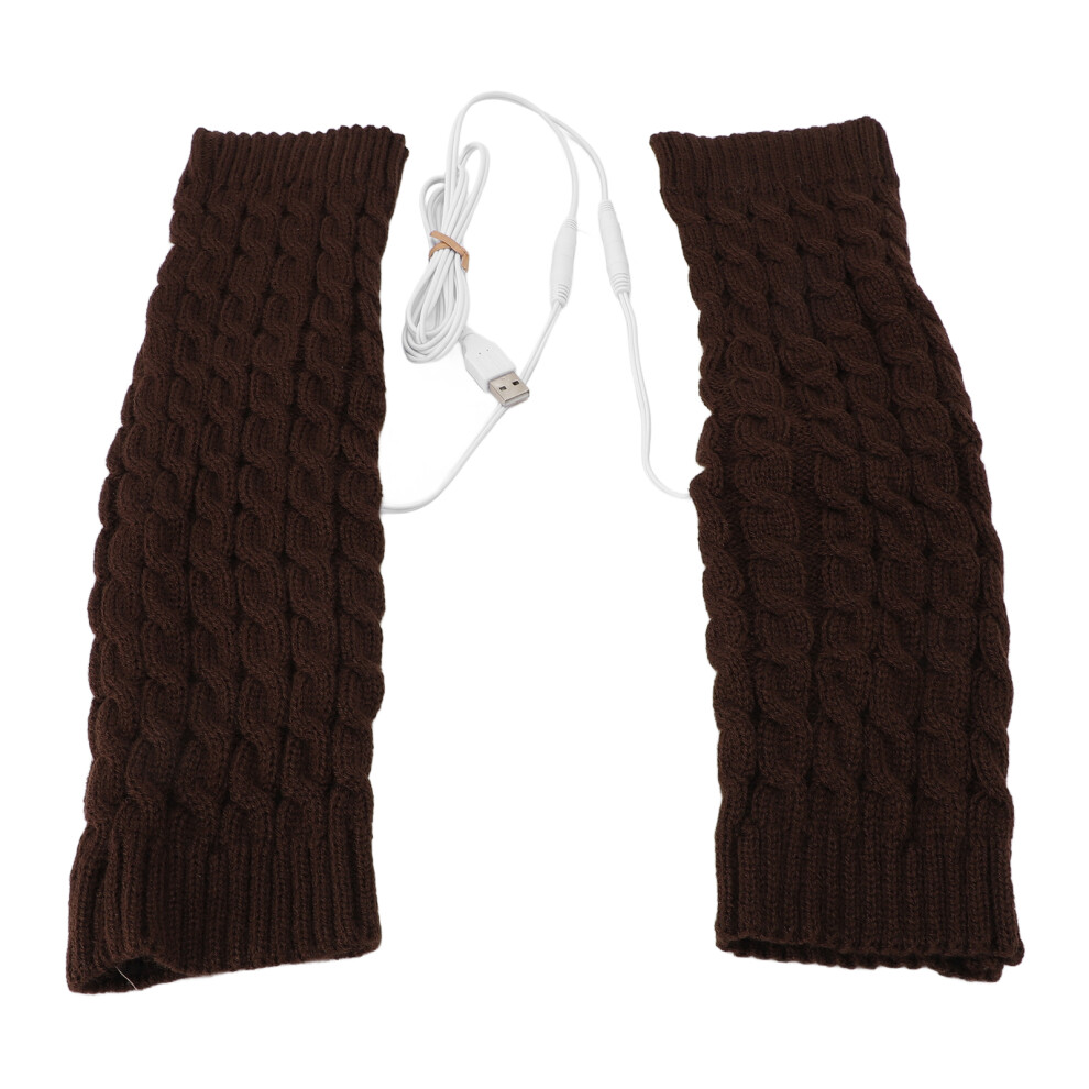 Brown Warm Heated Leg Warmer Socks Over Knee Elastic One Size