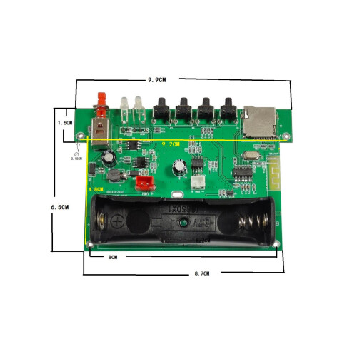 Scheda Decoder Bluetooth 5.3 con Ricarica Solare, Altoparlante da 10W 1
