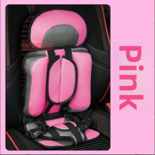 (Pink, 56cm) Booster Portable Baby Seat For Car Travel Kids Safety Chair Lightweight Compact