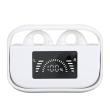 Open Ear Clip On Headphones Bluetooth 5.3 Waterproof Wireless Earbuds White