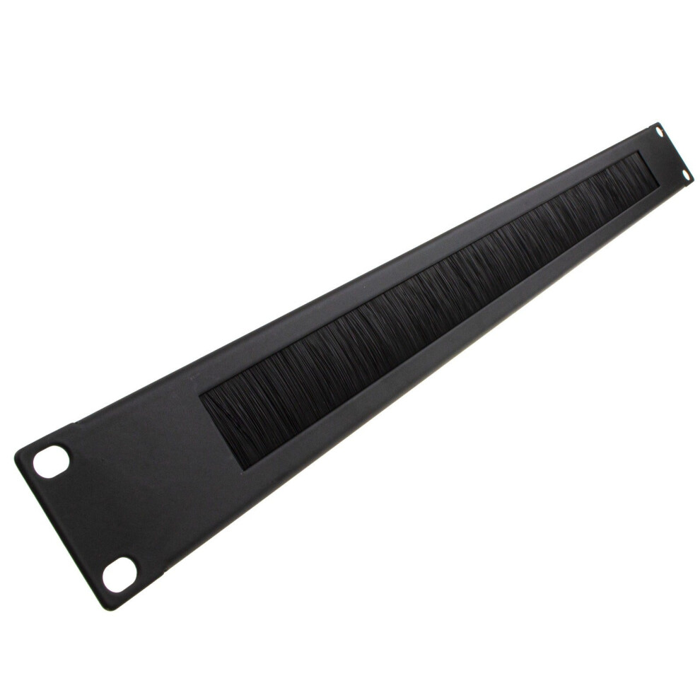 Kenable Brush Plate/Panel Cable Management 1U For 19 Inch Data Cabinet In Black