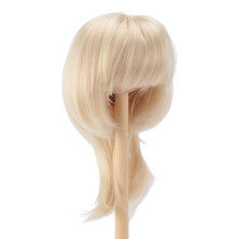 Parrucca da bambola bionda crema, testa da 18,5‑21 cm, capelli sintetici morbidi