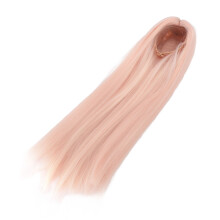 Parrucche per bambole da 7-8 pollici, 1/4 BJD, capelli lunghi lisci in seta morbida, rosa, accessori per styling fai-da-te