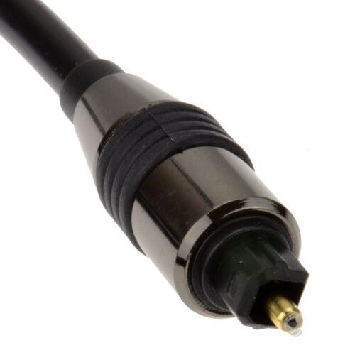 kenable PRO Chrome TOS Link TOSLink Optical Digital Audio Cable 6mm Lead  1m 1