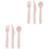 300Pièces Ensemble Jetable Bois Beige Couverts Pour Barbecue 3