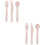 300Pièces Ensemble Jetable Bois Beige Couverts Pour Barbecue 6