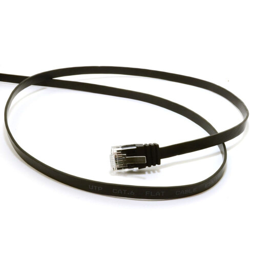 kenable FLAT CAT6 Ethernet LAN Patch Cable Low Profile GIGABIT RJ45 10m BLACK 1