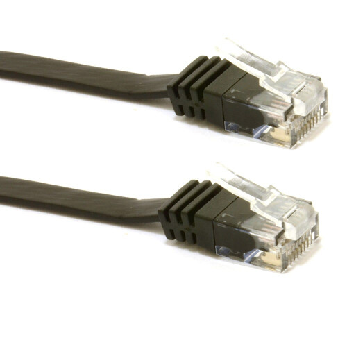 kenable FLAT CAT6 Ethernet LAN Patch Cable Low Profile GIGABIT RJ45 10m BLACK 2