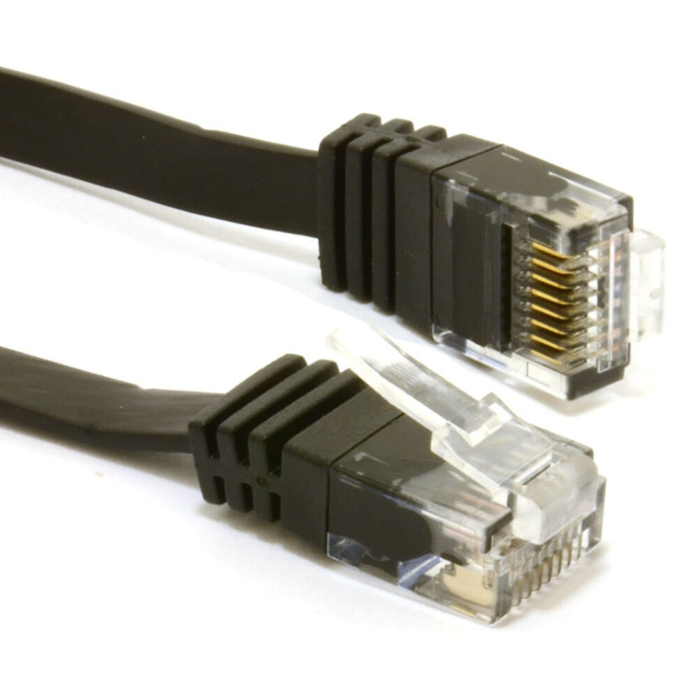 Kenable Flat Cat6 Ethernet Lan Patch Cable Low Profile Gigabit Rj45 30M Black
