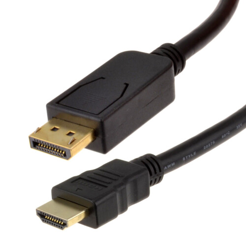 kenable DisplayPort Plug to HDMI Male Plug Display/Monitor/TV Cable 3m