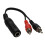 kenable 6.35mm Jack Socket to Twin RCA Phono Plugs Adapter Cable 10cm 1