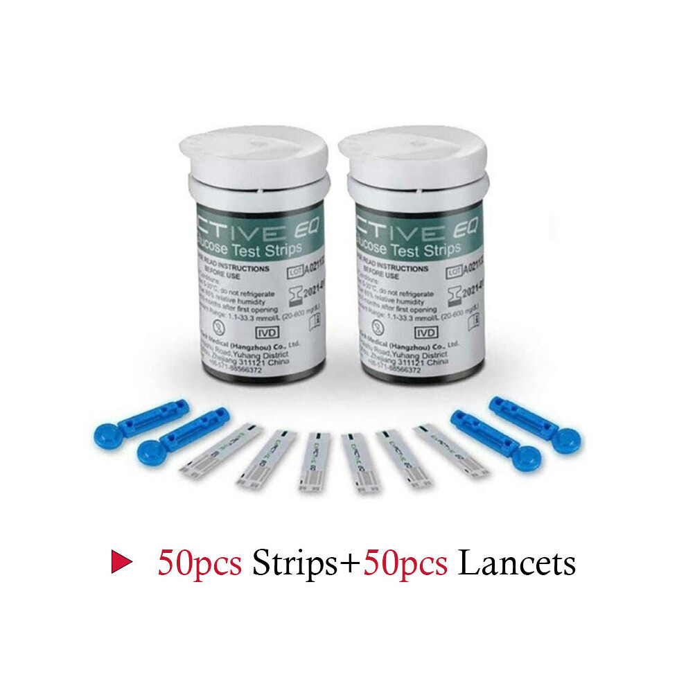 Eq Exactiv Impulse 50pcs Household Glucometer Blood Glucose Test Papers Needles