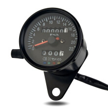 Cafe Racer Retro-Motorrad, Modifizierte Anzeige, LED-Anzeige, Mechanischer Tachometer, KilometerzäHler, 220 /H