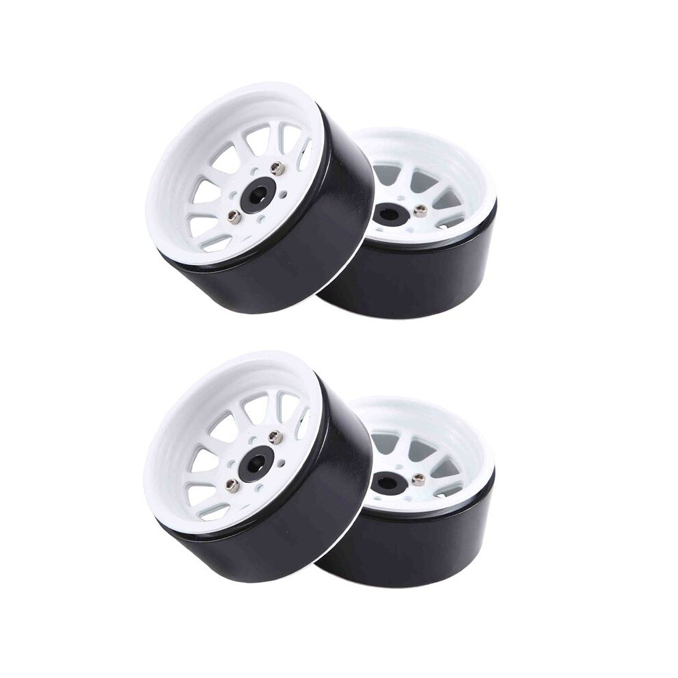 4Pcs Metal Alloy 1.9 Beadlock Wheel Rims For 1:10 Rc Crawler Axial Scx10 Axi03007 90046 Trx4 Redcat Gen8 (White) White 6032730194135