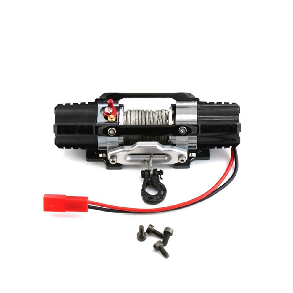 Dual Motor Metal Simulated Winch For 1/8 1/10 Rc Crawler Car Axial Scx10 Trx4 Rc4wd D90 Km2 Upgrade Parts, Black 6033129782803
