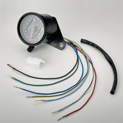 Cafe Racer Retro Motorcycle Modified Gauge LED Indicator Mechanical Speedometer Odometer 220Km/H 2