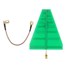 1.35GHz-9.5GHz 8X10cm UWB Ultra Wideband Log Periodic Antenna 5-6Db 15W SMA Female Adapter