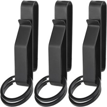 3 Sets Duty Belt Key Holder, Belt Key Clip, Stainless Steel Stealth Belt Loop Key Ring Holder with Keyrings