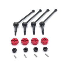 Metallantriebswelle und 12-Mm-Rad-Sechskantadapter für 144001 144010 124007 124019 124018 RC-Auto-Upgrade-Teile, Rot