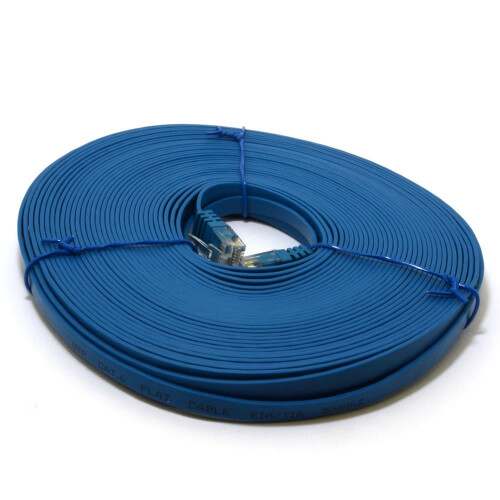 kenable FLAT CAT6 Ethernet LAN Patch Cable Low Profile GIGABIT RJ45 10m BLUE 1