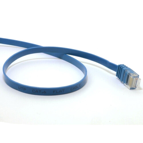 kenable FLAT CAT6 Ethernet LAN Patch Cable Low Profile GIGABIT RJ45 10m BLUE 2